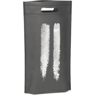 Sac polypropylène intissé 2 bouteilles coloris gris/argent