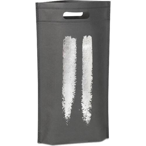 Sac polypropylène intissé 2 bouteilles coloris gris/argent