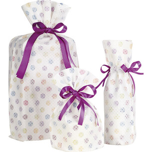 Sac polypropylène intissé bulles multicolores ruban satin...
