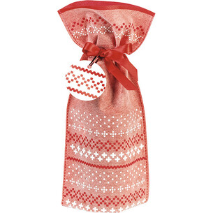 Sac polypropylène intissé rouge/blanc ruban satin...