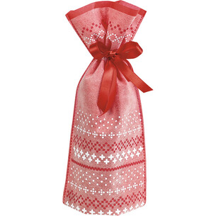 Sac polypropylène intissé rouge/blanc ruban satin... 2