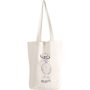 Tote bag cotton HUGUETTE duck design 2 handles