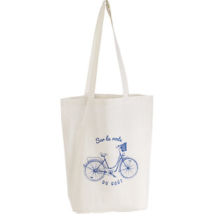 Tote bag cotton natural color Bicycle 2 handles