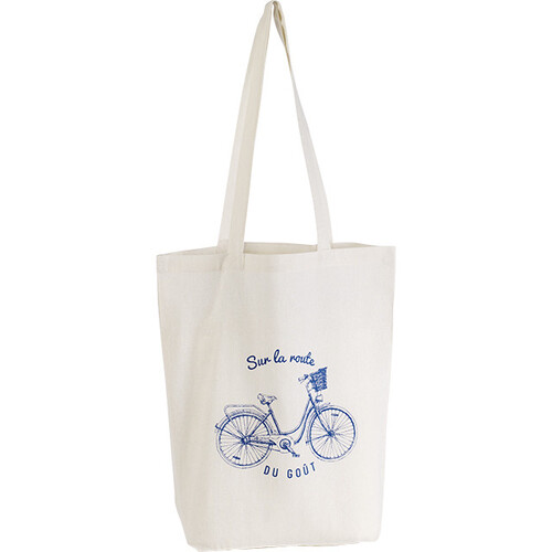 Tote bag cotton natural color Bicycle 2 handles