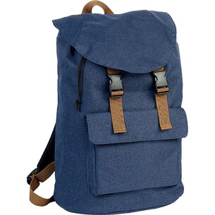 Mochila retangular denim/marrom 3 bolsos alças ajustáveis...