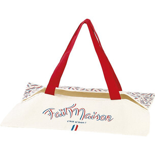 Sac à tarte coton naturel/décor FAIT TMAISON 2 anses...