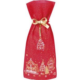 Bag polypropylene non-woven red/white/gold chalets gold...