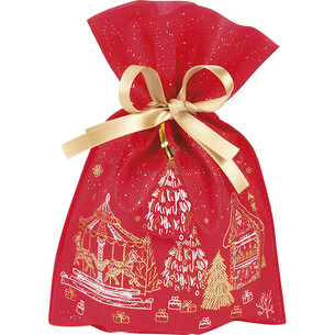 Bag polypropylene non-woven red/white/gold chalets gold...