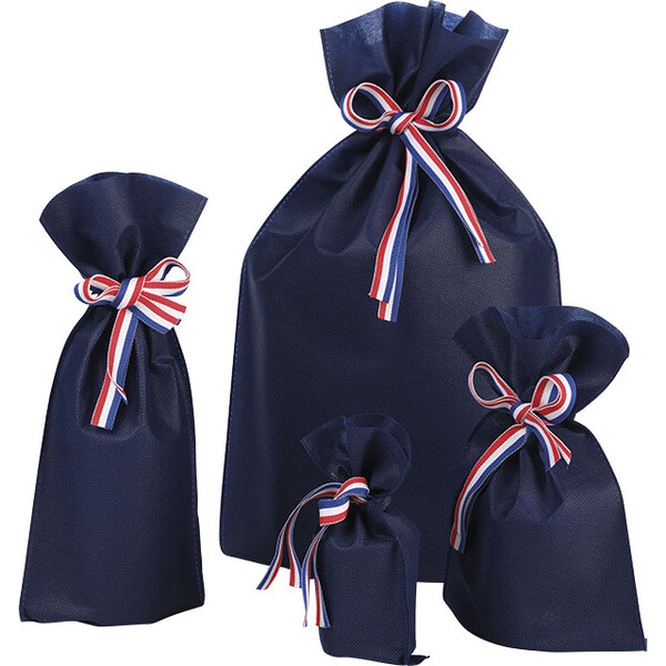 Bag non-woven polypropylene blue ribbon blue/white/red/ tag