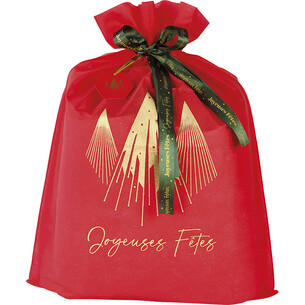 Bag polypropylene non-wooven red/gold CHRISTMAS PRESTIGE...