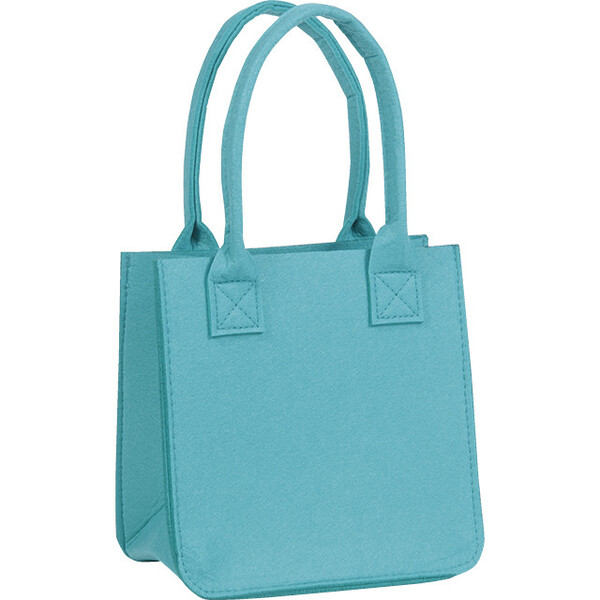 Bolsa fieltro cuadrada azul 2 asas