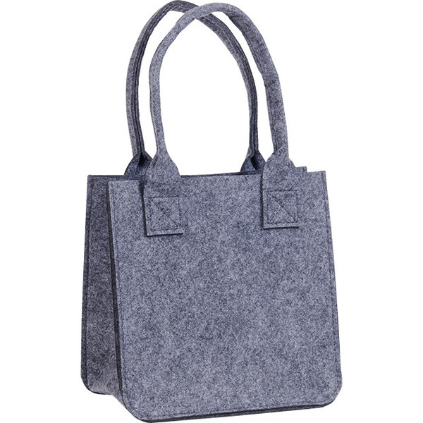 Bolsa fieltro cuadrada gris 2 asas
