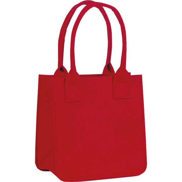 Bag felt square red 2 handles