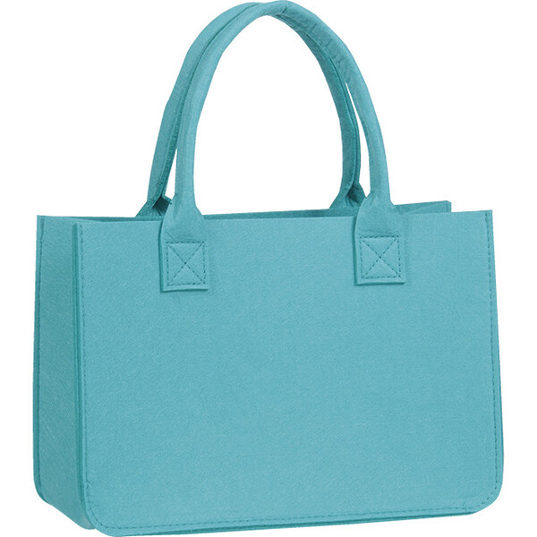 Bag felt rectangular blue 2 handles