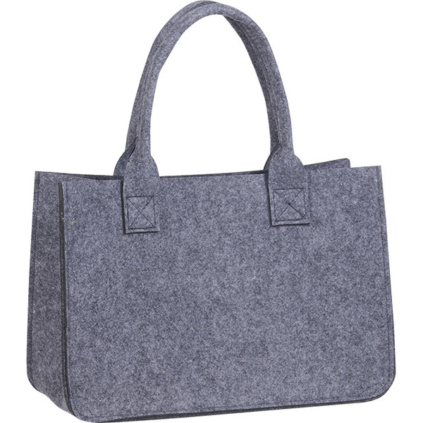 Bag felt rectangular grey 2 handles
