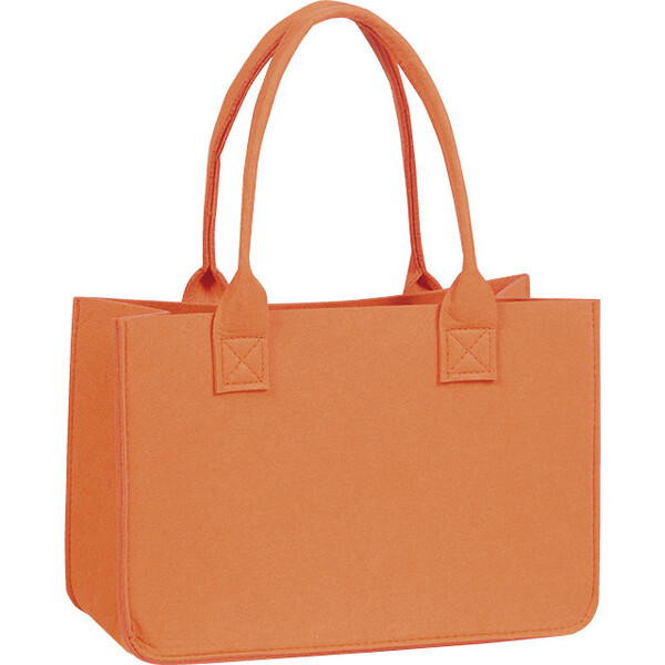 Bag felt rectangular orange 2 handles