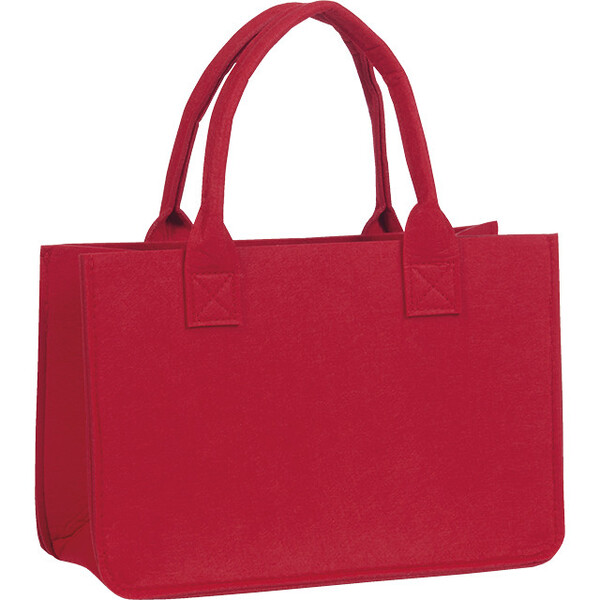 Bag felt rectangular red 2 handles