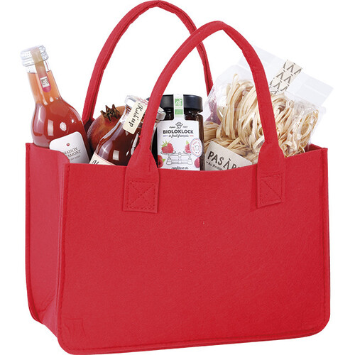Sac feutre rectangle rouge 2 anses