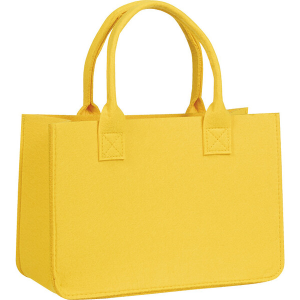 Bolsa fieltro rectangular amarillo 2 asas