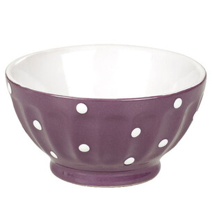 Bowl ceramic purple polka-dot