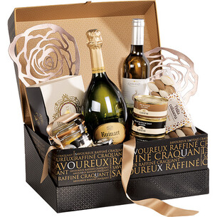 Coffret carton rectangle SAVOUREUX noir/cuivre