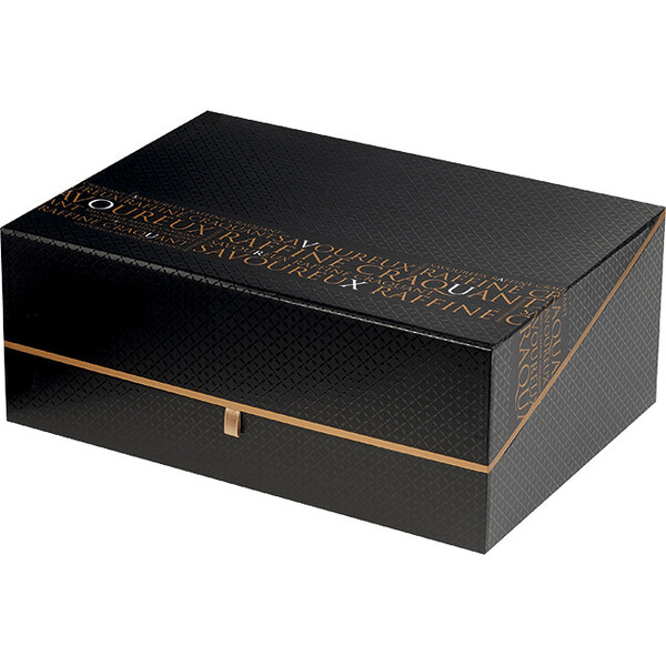 Coffret carton rectangle SAVOUREUX noir/cuivre