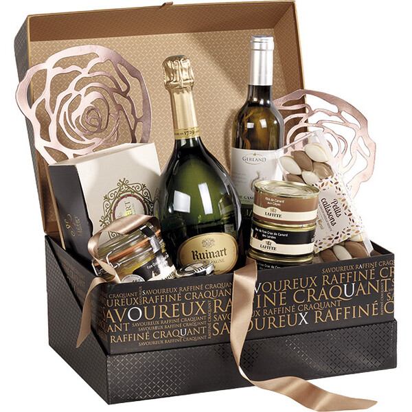 Coffret carton rectangle SAVOUREUX noir/cuivre