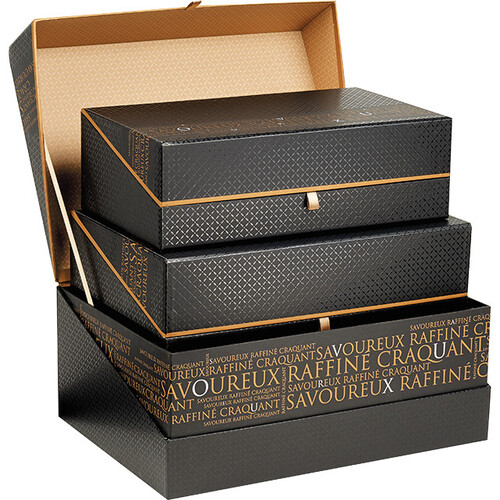 Box cardboard rectangular SAVOUREUX black/copper