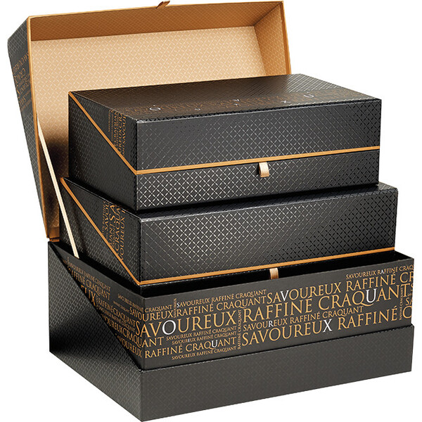 Box cardboard rectangular SAVOUREUX black/copper