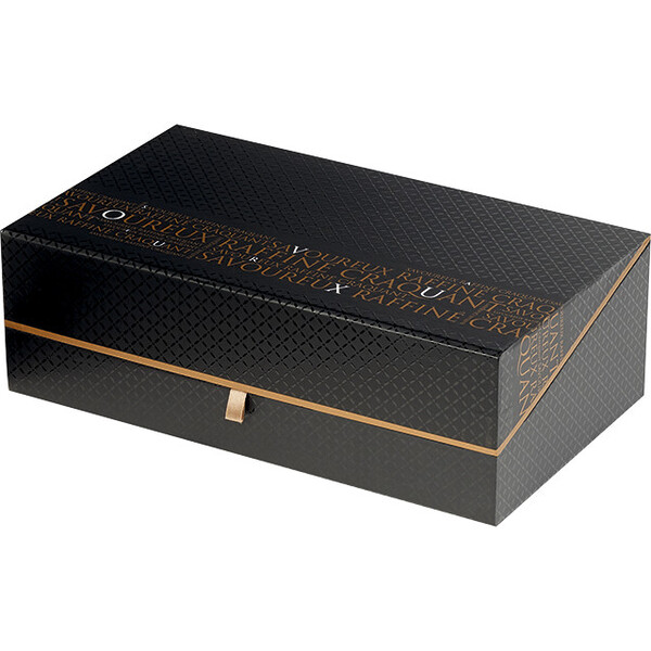 Caja de cartón rectangular SAVOUREUX negro/cobre