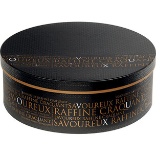 Coffret carton rond SAVOUREUX noir/cuivre