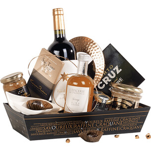 Caja de cartón rectangular SAVOUREUX negro/cobre