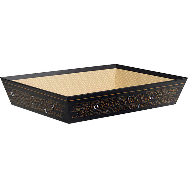 Caja de cartón rectangular SAVOUREUX negro/cobre
