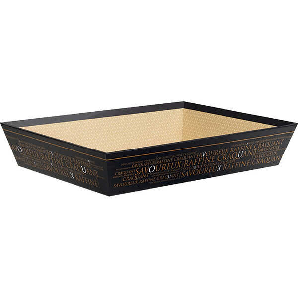 Caja de cartón rectangular SAVOUREUX negro/cobre
