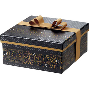 Box cardboard square SAVOUREUX black/copper/UV Printing...