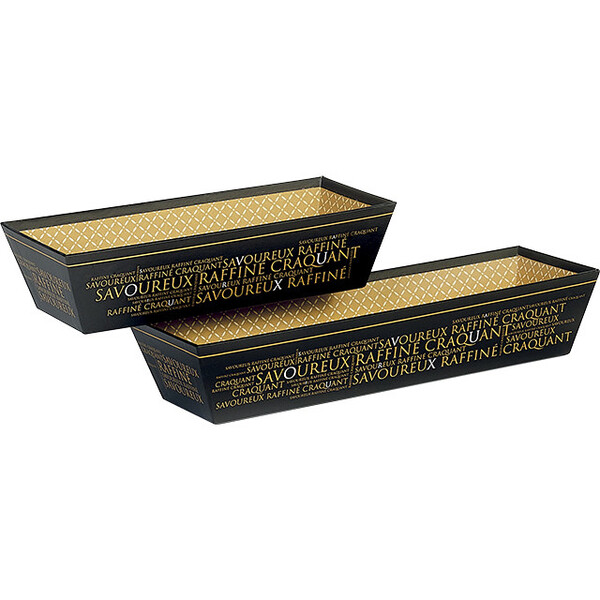 Tray cardboard rectangular SAVOUREUX copper/black/UV printing
