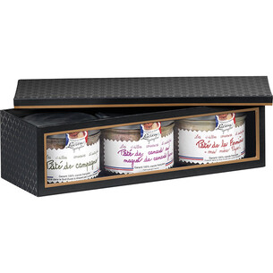 Box cardboard rectangular 3 jars black/copper/UV printing... 2