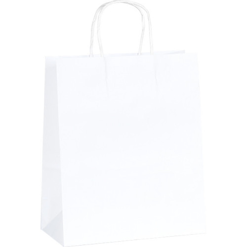 Bag paper kraft white 90g side twisted handles - 100 pouches indivisible pack