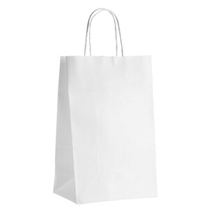 Bag paper kraft white 100g side twisted handles - 100...