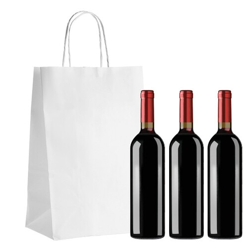 Sac papier kraft blanc 3 bouteilles 100g...