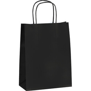 Sac papier kraft lisse noir 90g soufflets latéraux...