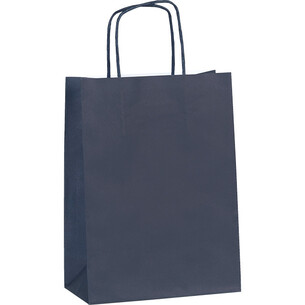 Bag paper kraft smooth dark blue 90g side twisted colored...