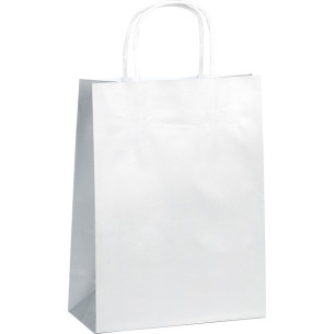 Bag paper kraft smooth silver 90g side twisted white...