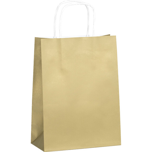 Bolsa de Papel kraft lisa 90g fuelles laterales asas retorcidas de colores - paquete de 100 piezas