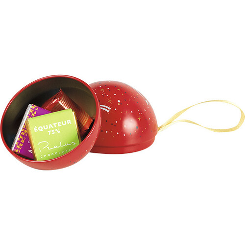 Bola metal  para colgar rojo/blanco estrellas...