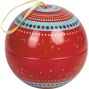 Ball metal to hang red/blue/gold satin ruban gold