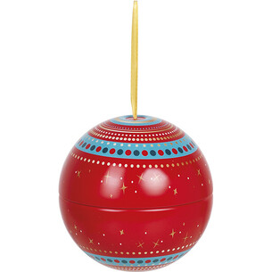 Ball metal to hang red/blue/gold satin ruban gold 2