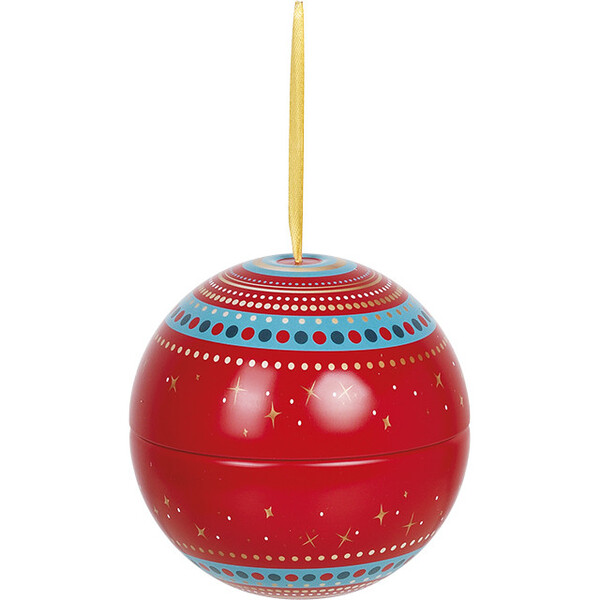 Boule métal à suspendre rouge/bleu/or lien satin or-Les Bonnes Affaires 2026