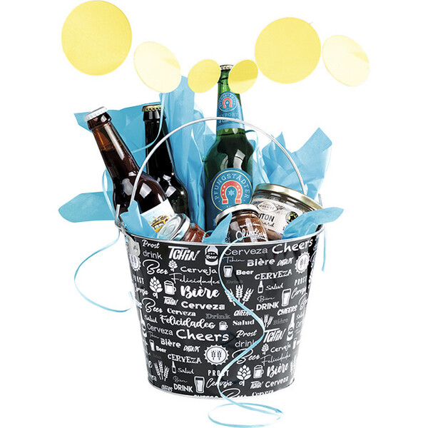 Selo metal preto/branco cerveja alça dobrável