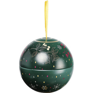 Boule métal à suspendre vert NATURE ENCHANTEE ruban satin or